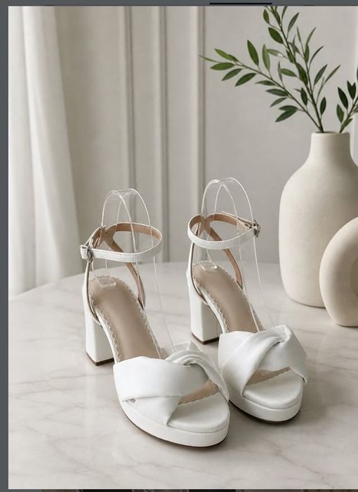 Bespoke Marikina footwear - custom bridal heels Manila, white knotted platform sandal